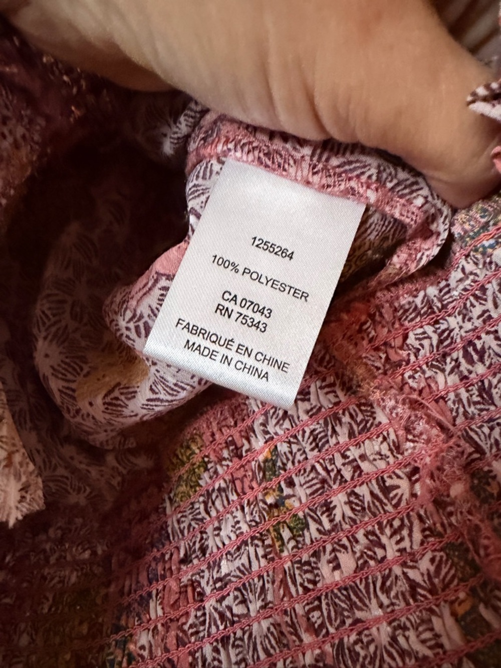 Rachel Zoe Pink Floral Smocked Waist Long-Sleeve Top Sz medium - Picture 4 of 5